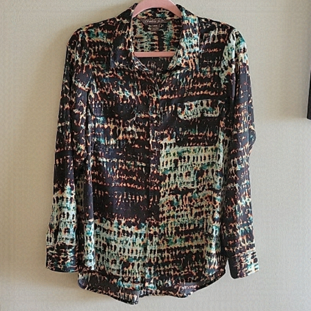 CHARLIE JADE Long Sleeve Buttondown Shirt M